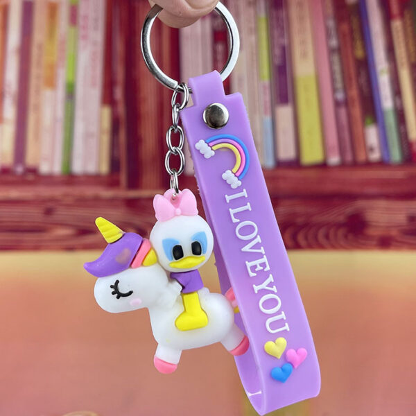 White & Purple Unicorn Keychain