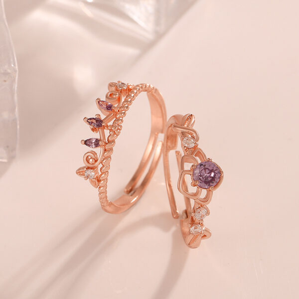 Purple Diamond Rose Gold Ring
