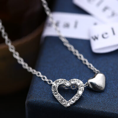 Small Heart Pendant Silver Chain Necklace