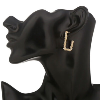 L- Shape Folds Golden Earrings