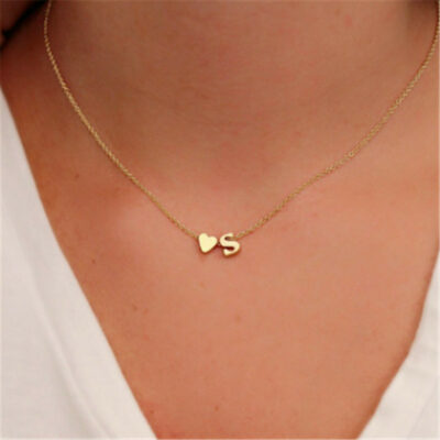 Small Heart A Pendant Golden Necklace