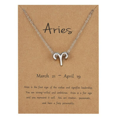 Zodiac Sign Silver Necklace { Aries }