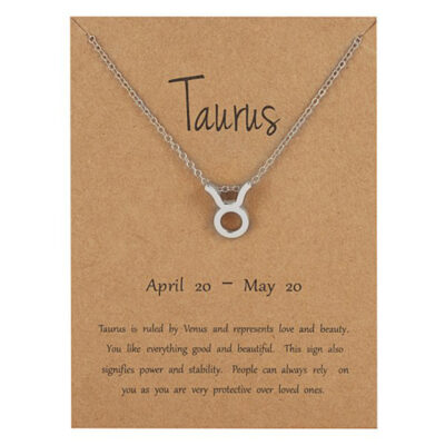 Zodiac Sign Silver Necklace { Taurus }