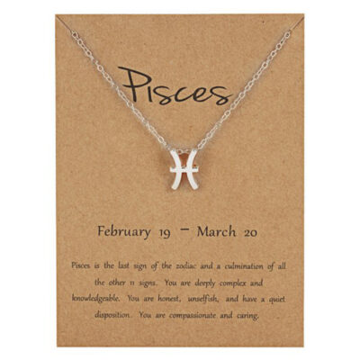 Zodiac Sign Silver Necklace { Pisces }
