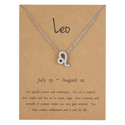Zodiac Sign Silver Necklace { Leo}