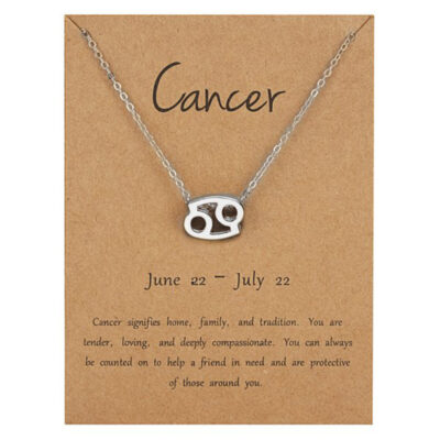 Zodiac Sign Silver Necklace { Cancer }