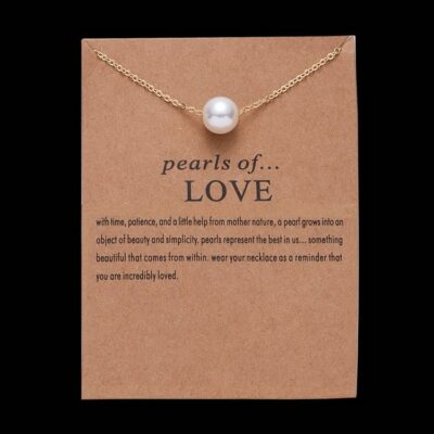 Pearl Pendant Golden Chain Necklace