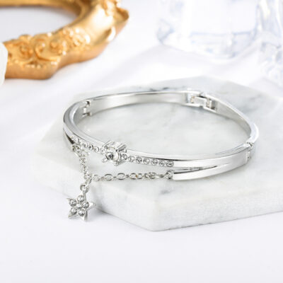 Five-Point Star  Diamond Silver Bracelets