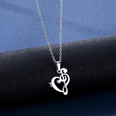 Stainless Steel Musical Note Pendant