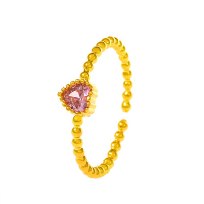 Pink Diamond Golden Rings