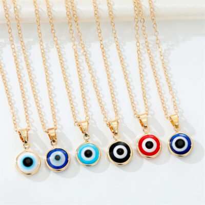 Blue Evil Eye Golden Chain Necklace