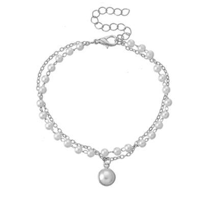 Silver Double Layer Pearl Bracelets