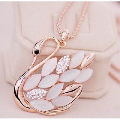 Swan Rose Gold Necklace