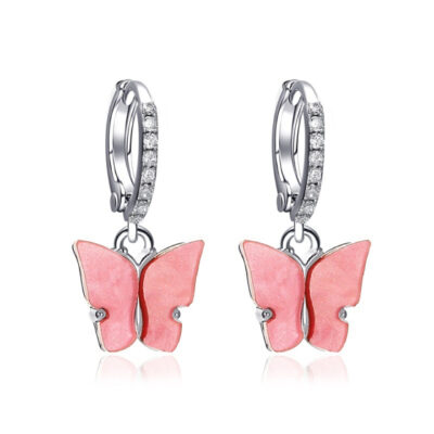 Rose Pink Butterfly Clipons