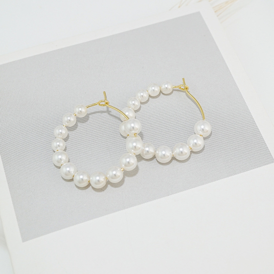 18k Gold Pearl Mini Hoop Earrings | Altar'd State