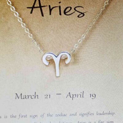 Zodiac Sign Golden Necklace {Aries }