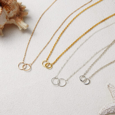 Double Ring Alloy Necklace