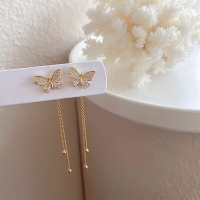Long Tassel Butterfly Earrings