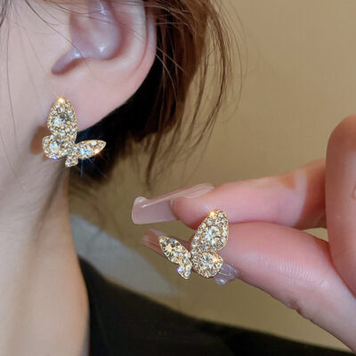 Full Diamond  Butterfly Earrings