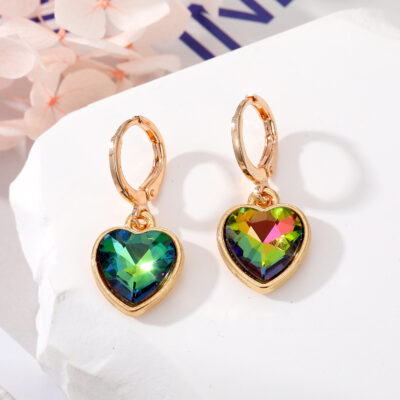 Crystal Shining Heart Earrings