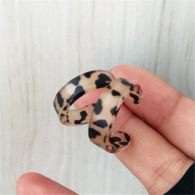 Leopard Print C-Shaped Earrings