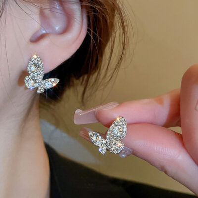 Full Diamond  Butterfly Earrings