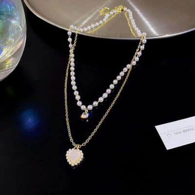 Pearl Double Layer Love Necklace