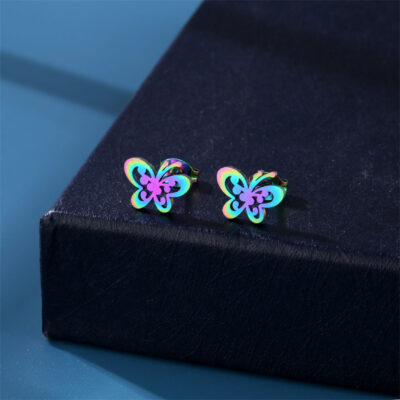 Colorful Butterfly Stud SS
