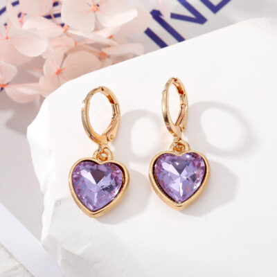 Crystal Shining  heart Earrings