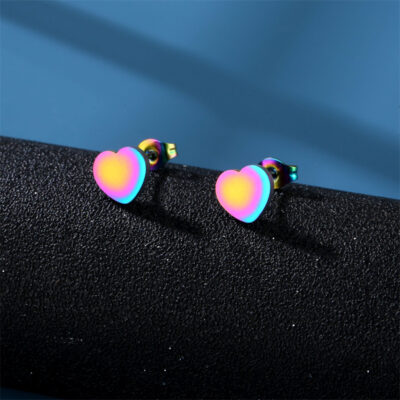 Colorful Heart Stud SS