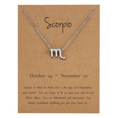 Zodiac Sign Silver Necklace { Scorpio }