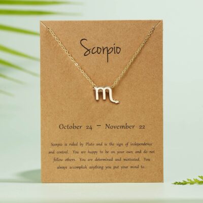 Zodiac Sign Golden Necklace { Scorpio }