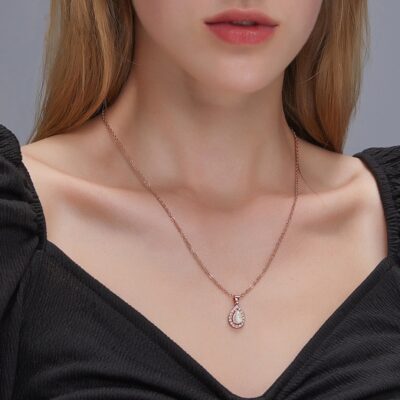 Rose Golden Opell Drop Necklace