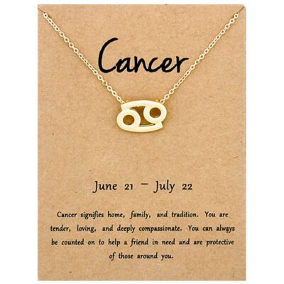 Zodiac Sign Golden Necklace { Cancer }