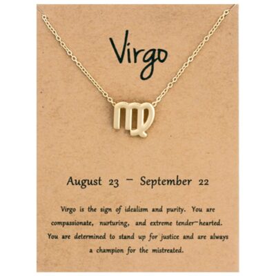 Zodiac Sign Golden Necklace { Virgo}
