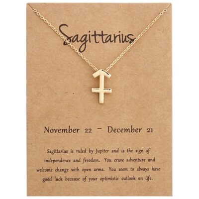Zodiac Sign Golden Necklace { Sagittarius }