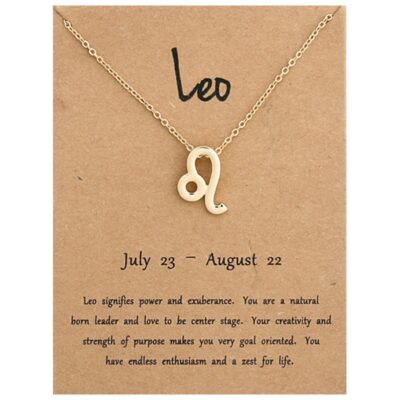 Zodiac Sign Golden Necklace { Leo}
