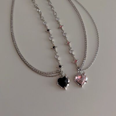 Black Diamond Love Star Necklace