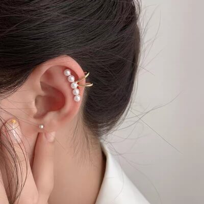 Without Piercing Pearl Ear cuff